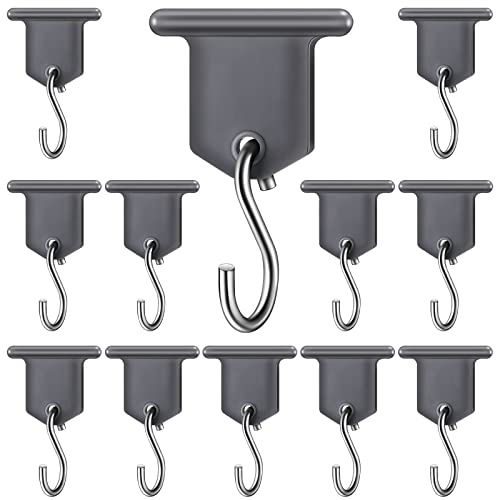 BBTO Rv Awning Hooks for Lights Camping Awning Accessory Hangers S Shaped Hooks Set Rv Party Light Hangers for Christmas Party Camping Tent Indoor and Outdoor Supplies (Grey and Silver,12 Pairs)