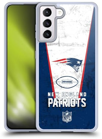 Head Case Designs Licenza Ufficiale NFL Banner New England Patriots Logo Art Custodia Cover in Morbido Gel Compatibile con Samsung Galaxy S21+ 5G