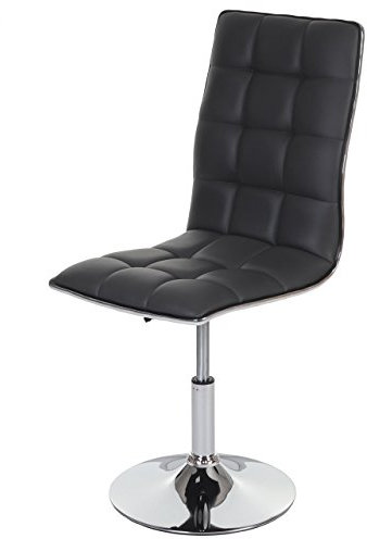 Mendler Esszimmerstuhl HWC-C41, Stuhl Küchenstuhl, höhenverstellbar drehbar, Kunstleder - grau