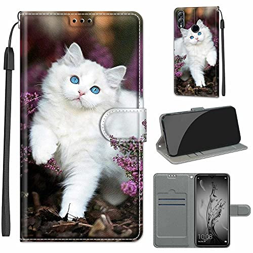 TOMYOU Coque Etui pour Huawei P Smart 2019 / Honor 10 Lite Étui Housse en Cuir avec Carte Fente, Fonction Support Fermeture Magnétique Coque Compatible pour Huawei P Smart 2019 / Honor 10 Lite