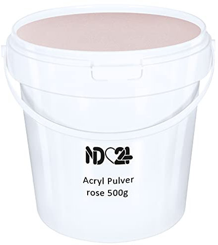 ND24 Acrylpulver für Nägel Rose 500g – Feines Acryl-Nagel-Pulver in Studioqualität für Acrylnägel – Perfekt für professionelle Anwendungen als Acryl Pulver und als Ergänzung für Acryl Nägel Set