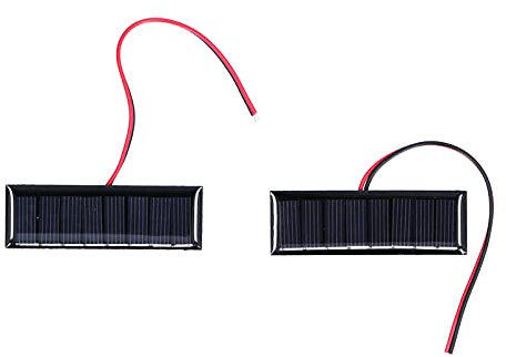 Panel solar de 2 piezas con cable electrónico 75x25mm 0,2 W 4 V Placa solar de polisilicio para luces solares, pequeñas bombas de agua