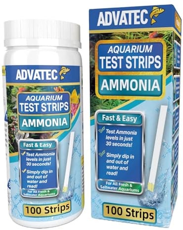 Ammonia Aquarium Test Strips - for Fresh/Salt Water Aquariums, Lab Grade, for Professional Or Home Use - Fast & Accurate Results! (100 Count)