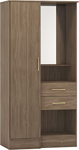 Seconique Nevada Vanity 1 Door Wardrobe in Rustic Oak Effect