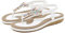 FOGOIN Sandals Womens Ladies Flip Flops Summer Flat Leather Sandal Toe Post Bohemian Walking Sandals, 5.5 UK, White