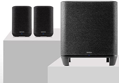 Denon Home 150 Stereo System mit kabellosem Home Subwoofer, 2.1 HiFi-System mit HEOS Built-in, Alexa, AirPlay 2