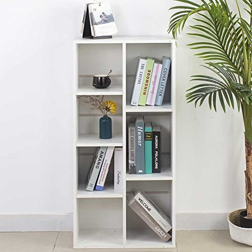 BAKAJI Libreria Scaffale Vela 7 Ripiani Casa e Ufficio Armadio aperto con Mensole Cubo Mobile Moderno Archiviazione documenti ideale per Studio Soggiorno Salotto Struttura in Legno (Bianco)