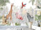 SELIE Papier Peint Jungle Chambre D'Enfant Éléphant Animaux Papier Peint Panoramique Moderne Décoration Murale