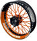 One-Wheel, Premium Felgenaufkleber passend für alle Supermoto, Motiv: Supermoto V1, Felgenrandaufkleber GP, Wheelsticker Motorrad, Farbe orange