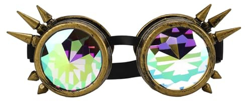 Alomejor Kaleidoskop-Brille, Verstellbare Nasenstücke, Halloween-Steampunk-Brille Zur Dekoration für Jungen