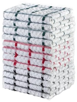 DreamNights Tea Towels Extra Large 70 X 40 cm Kitchen Towels Set - 100% Cotton Terry Towelling Soft Absorbent Lint Free Kitchen Cloth Dish Towels and Bar Towels Assorted Colors (Pack of 12), Blue