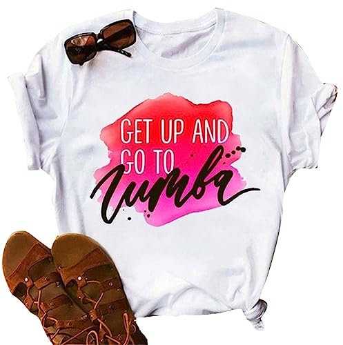 Zumba Athletic Top Grafik Kurzarm Rundhalsausschnitt T-Shirt Dance Workout Top Casual T-Shirt für Frauen Slim Fit