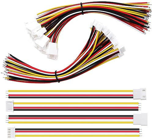 Lyeteung 15 Paar JST 2.54 XH 4 Pin Steckverbinder, Mini Micro JST XH 2.54 mm 4-Polige Buchse und Stecker mit 150mm 22AWG Kabeldraht