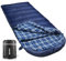Poepore XXL Schlafsack Outdoor für Erwachsene 3–4 Jahreszeiten Baumwolle Flanellfutter Camping Schlafsäcke Winter Deckenschlafsack Wasserdichter und Warmer 230 x 90CM Dunkel Blau