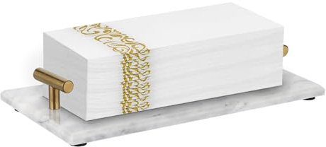 Sumnacon Guest Towel Holder Tray for Bathroom,Marble Napkin Holders for Paper Napkins,Bathroom Napkin Holder Tray with Feets,Elegant Napkin Holder for Bathroom Toilet Dining Table Kitchen, Grey