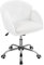 Yaheetech Comfy Vanity Desk Dressing Table Chair Modern Swivel Computer Chair Adjustable for Home Office, Living Room, Bedroom, Dressing Room Women Snowy