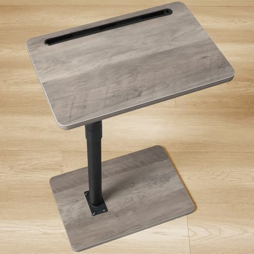 YUHFERA Plateau d'accoudoir de canapé pour canapé – Pivote à 360° en hauteur avec extrémité réglable pour petits espaces, table d'appoint pour lit ou chaise avec fente pour téléphone et tablette