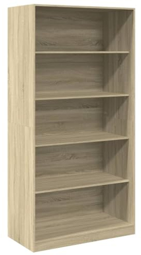 vidaXL Kleiderschrank, Garderobenschrank mit 5 Fächern, Kleiderregal Schrank für Schlafzimmer, Flurschrank Garderobe Dielenschrank, Sonoma-Eiche Holzwerkstoff