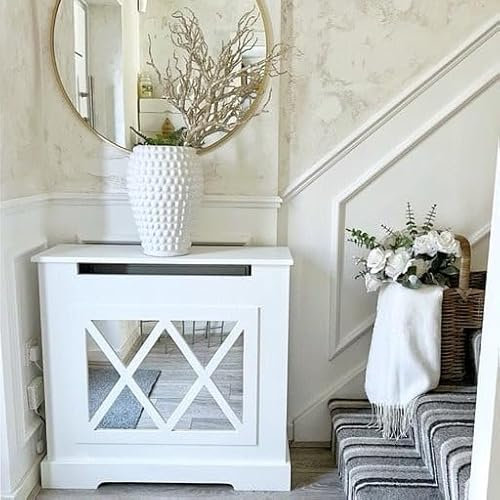 White The Bailey Mirrored Radiator Cover (Medium)