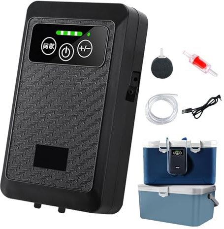 Bomba De Aire Para Acuario - Bomba De Peces Impermeable Aireador De Oxígeno Hidropónico | Bomba De Aire Silenciosa Ajustable, Bomba De Oxígeno De Acuario Silenciosa E Impermeable Para Plantas Acuática