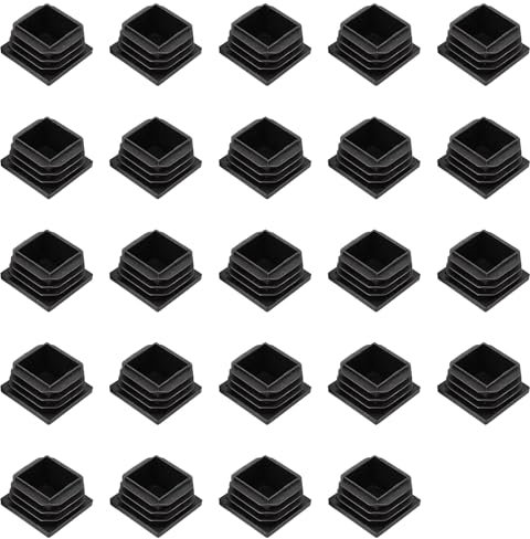 30 * 30mm Square Plastic Plugs,Square Plastic End Caps in 24pcs,Chair Leg Pipe Tube Insert Blanking Cover,End Cover Caps for Furniture,Tables,Chairs