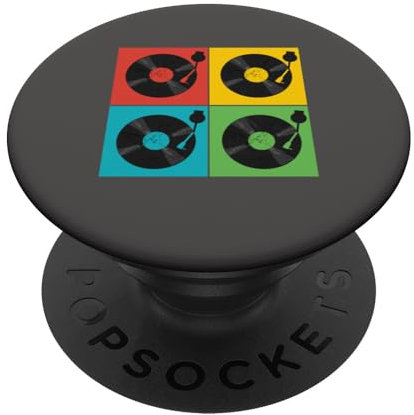 Vintage Style Vinyl Records Collecting Pop Art Music Lovers PopSockets Adhesive PopGrip