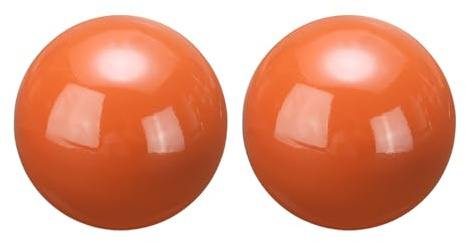 sourcing map 2 Stück Globus-Deko-Kugel, 42 mm, Gartenkugel, poliert, hohl, nahtloser Edelstahl-Kugel, glatte Spiegelkugel für Garten, Heimdekoration, Orange
