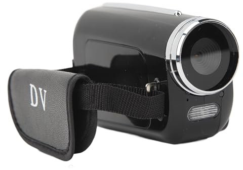 FAUOSWUK Digital Video Camera Camcorder, 1.8in IPS Touch Screen Camera 4x Digital Zoom Camera Handheld Camera HD Resolution, Support External Microphone for Travel, Marriage