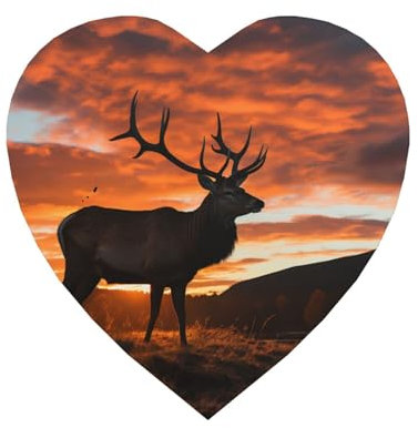 Fridge Magnet Red Deer Bull Elk Sunset Decorative Refrigerator Magnets Small Strong Magnets Cute Fridge Magnet Sticker Fridge Magnetic Whiteboard Magnets for Map Locker Kitchen Office