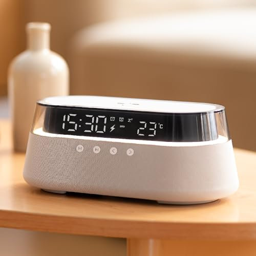 ACTIVPRO Smart Station | 6in1 | Wireless Charging Station | Bluetooth Speaker | Clock | Radio | Mood Light | 15W Fast Wireless Charger | Mobile Phone Charger | Charger for iPhone Samsung Android Phone