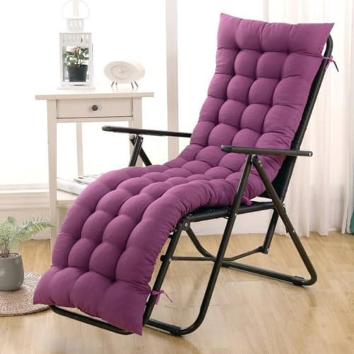 Highdi Liegenauflage Auflage für Gartenliege Outdoor, Dickes Bequem Polster Anti-Rutsch Liegenauflage Hochlehner Kissen für Gartenliege Sonnenliege Liegestuhl Gartenmöbel (Lila,53x170cm)