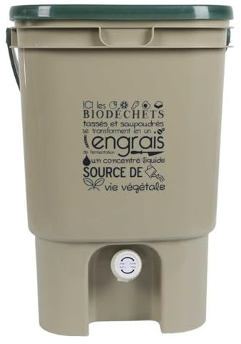 Composteur de Cuisine 19L avec Robinet pour Engrais Liquide