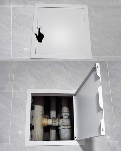 Vibeo Revisionsklappe Magnetische Revisionsklappe für Fliesen, Gipskartonplatten und Decken, 10 15 20 25 30 cm Sanitär-Revisionsklappe, Revisionsklappe aus Metall(White,15x20cm(5.9x7.9in))