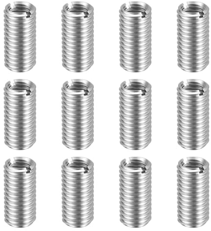 QUARKZMAN Gewindeeinsatz M10 auf M8 x 20mm Edelstahl 12 Stk | Reduziergewinde Metrische Selbstschneidende Gewindehülse Gewindeadapter für Möbel Reparatur DIY Mechanikbauteile