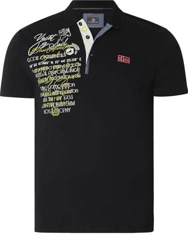 Jan Vanderstorm Herren Poloshirt Jano | bedruckt | Kurzarm-Polohemd | Polokragen | 100% Baumwolle | große Größen L-7XL