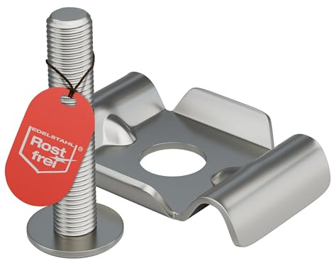 Qualinos 100x Doppelstabmattenzaun Set Butterfly + Schraube, stabil, M8x40