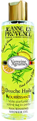 JEANNE EN PROVENCE - Douche Huile Verveine Agrumes - Nettoie, Nourrit & Parfume - Gel Douche Pour Peaux Sèches - 95% d'Ingrédients d'Origine Naturelle - Fabriqué en France à Grasse - 250 ml