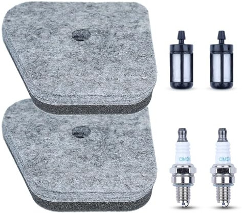 Haishine Luftfilter-Zündkerzen-Set für Stihl KM HL HT FC SP 87 FS90 FS100 FS110 Motorsense, Ersatz für 4180 120 1800, inkl. Kraftstofffilter und Luftfilterwatte