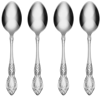 Oneida 2285004E Wordsworth Everyday Flatware Teaspoons, Set of 4, 18/0 Stainless Steel, 5.93 L x 1.3 W | Mirror finish, dishwasher safe | cutlery set for kitchen and dining, utensil set, kitchen gifts for women, heavy duty