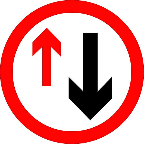 JINTORA - Etiquettes Autocollantes Priorité aux véhicules de sens opposé Panneau de signalisation de sécurité routière ajusté 30x30cm - bureau, entreprise, école, hôtel Marquage sécurité