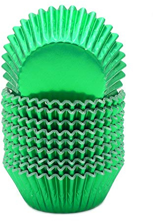 Mombake Standard Green Foil Cupcake Cases Muffin Baking Cups for Party and More, 200-Count