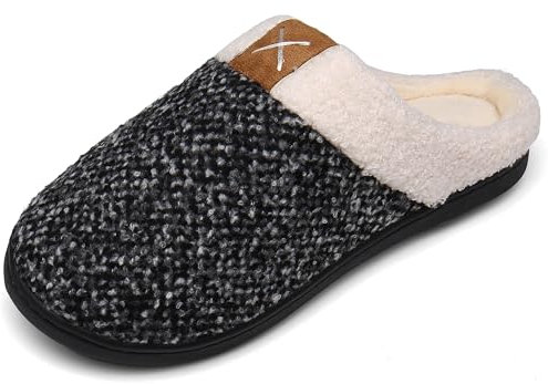 Mishansha Pantofole Invernali Donna Uomo Calde Morbide Antiscivolo Peluche Ciabatte da Casa,Bianco,40/41 EU