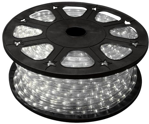 HQ-Power Tube lumineux LED, guirlande lumineuse, tube LED extérieur, cordon lumineux, flexible lumineux, décoration pour intérieur et extérieur, 36 LED/mètre, blanc froid, 45 m