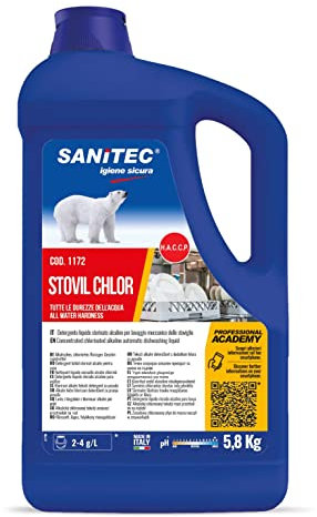 Sanitec Stovil Chlor Detergente Cloro Attivo per Lavastoviglie Professionali 5,8Kg
