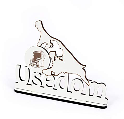 Aufsteller INSEL USEDOM - Schild zum Hinstellen - Strandkorb Dekoschild
