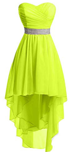 Snow Lotus Vestido de dama de honor con cuentas de gasa para mujer, vestido de baile de graduación, lime green, 34