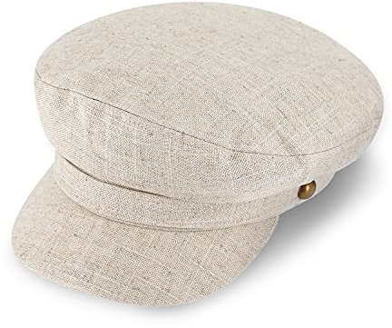 fiebig Austin Schiffermütze mit Leinenband | Mütze aus Leinenmix mit Schirm | Schirmmütze mit Baumwollfutter für das ganze Jahr (DE/NL/SE/PL, Numerisch, 60, Beige)