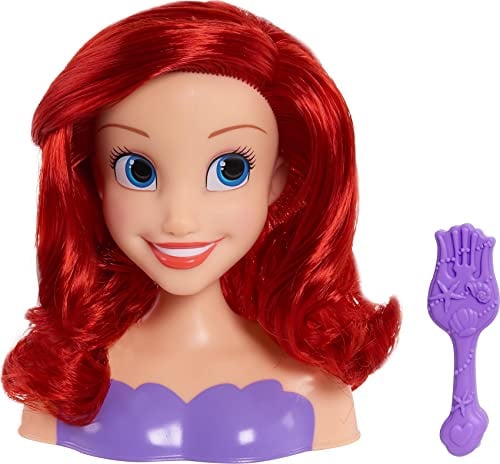 Just Play Disney Princess Ariel Frisierkopf Mini 14cm mit Haarbürste für Styling-Spaß, ab 3 Jahren