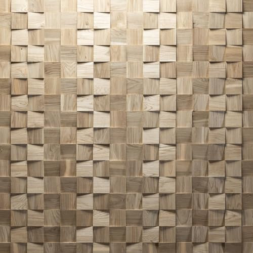 Wandverkleidung aus Holz 3D Optik Natürliches Eiche Holz Wandpaneele Wanddekoration Holzverkleidung Holzwand Wanddesign von Wooden Wall Design model Dominus. (1m2)