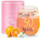 Yalucky 50e anniversaire drôle Verres à vin dorés sans pied Cadeaux pour femmes hommes Cadeaux pour le meilleur ami Fête Mariage Anniversaire Décorations de fête